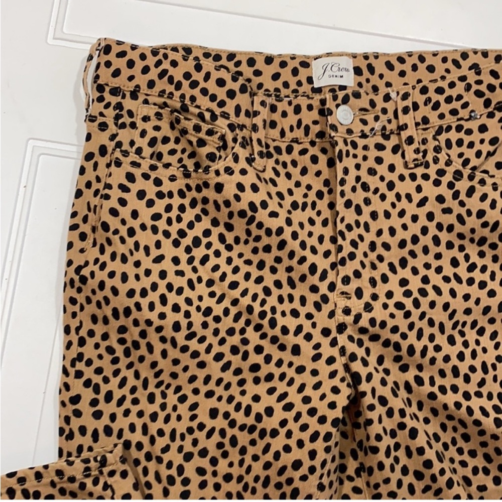 J.Crew‎ 9" High-Rise Toothpick Skinny Jeans in Leopard Dot Animal Print Size 29 - Picture 3 of 8
